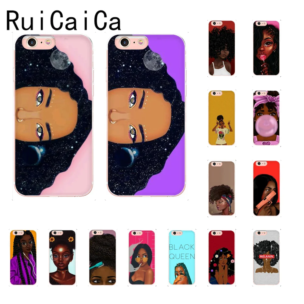 RuiCaiCa Black Girl Magic Melanin Poppin High Phone Case For iphone 13 8 7 6 6S Plus X XSMAX 5 5S SE XR 11 11pro 11promax | Мобильные