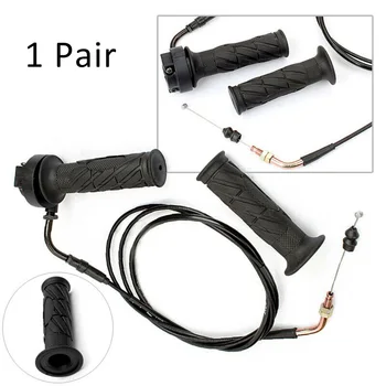 

Accessories 1 Pair Universal Hand Grips Black 125-150CC With Throttle Cable