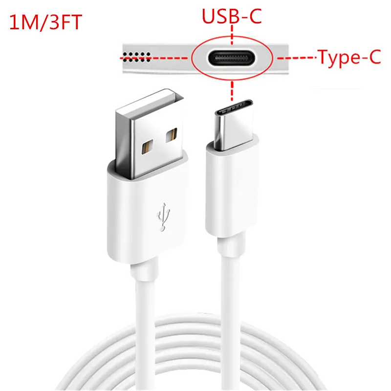 Type C USB кабель для зарядки данных адаптер настенного зарядного устройства для samsung S8 S9 Motorola One power G7 LG G6 Honor 20 8X Pro Leagoo S10 - Тип штекера: Only Type-C Cable