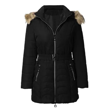 

Women's Jacket Solid 2019 Parka Pockets Winter Jacket Women Zippers Jackets Hooded Coat Cotton-padded Parkas Feminine Casaco N08