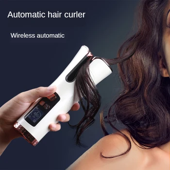 

Hair Curler Automatic Wireless Curling Iron Ceramic Heater Rotating Air Curler LCD Display Temperature USB Rechargeable