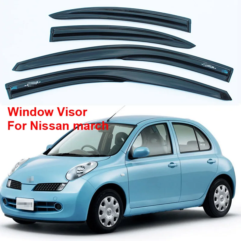 

4pcs Deflector-Cover Window Visor Shade Vent Wind Rain Deflector Guards For Nissan march