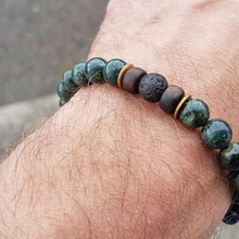 Vinswet Будда браслет Homme натуральный белый голубой бисер браслет для женщин и мужчин браслеты из лавового Камня Браслеты Женские Ювелирные изделия дружбы