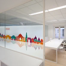 Индивидуальный размер, рисунок в городском стиле, Электростатическая стеклянная пленка, контроль тепла, декоративная, перерабатываемая, прочная оконная тонировка, 40 см x 80 см