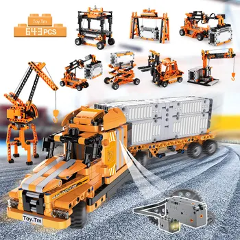

634Pcs 10 IN 1 Engineering Building Blocks City Port Truck Construction Bricks Stacking Blocks Toys For Boys Kids