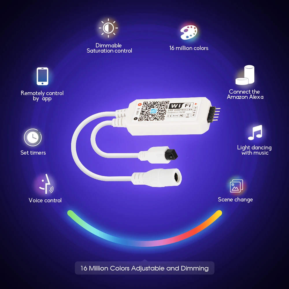 RGB RGBW RGBWW Wifi светодиодный светильник с контроллером беспроводной ИК-пульт 12 в музыкальный мини-контроллер для светодиодной ленты светильник