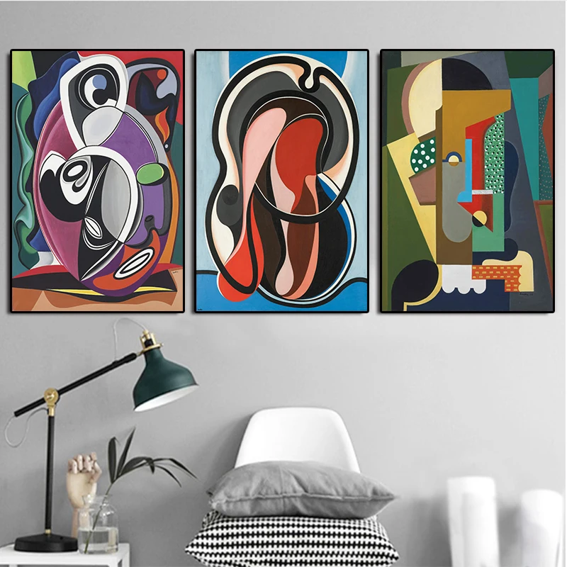 Современный Цвет абстрактные картины на холсте модульные Wall Art Плакаты принты