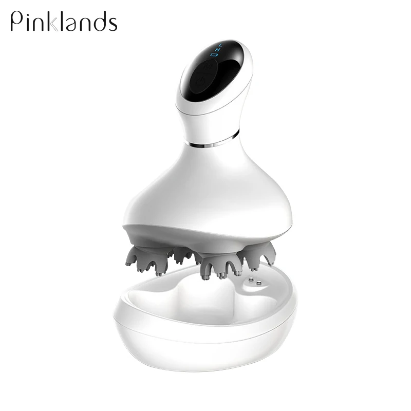 

Waterproof Wireless Electric Head Massage 3D Vibrating Four Wheel Rotating Whole Body Deep Tissue Kneading Massage Instrument