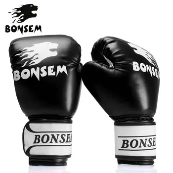 

1 Pair Breathable MMA Boxing Gloves Solid Color Soft PU Material Muay Thai Training Full Finger MMA Gloves for Adult