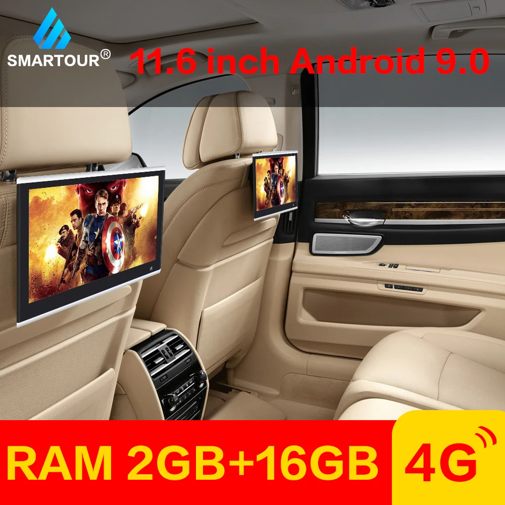 Монитор на подголовник автомобиля Smartour 11 6 дюйма Android 9 0 2 ГБ + 16 1920*1080 4K сенсорный