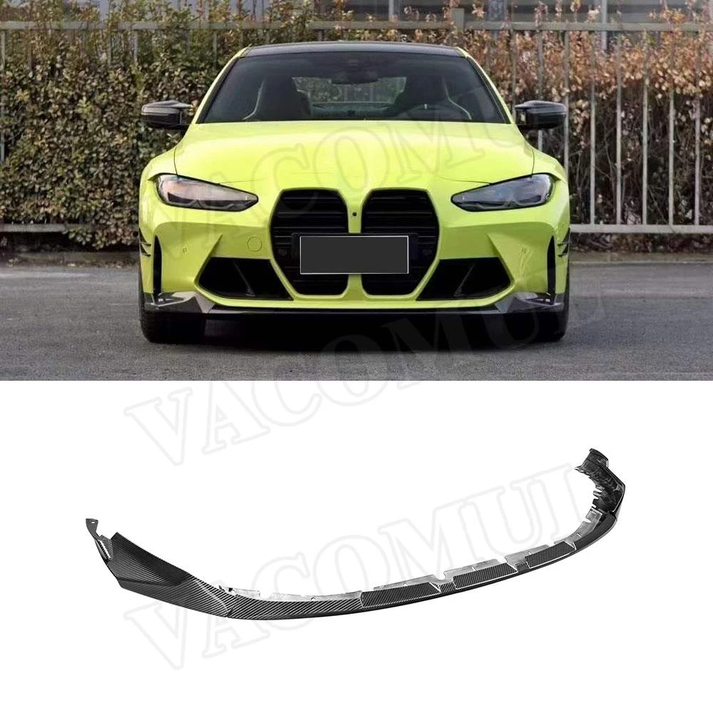 Car Dry Carbon Fiber Front Bumper Splitter Lip Body Kit Spoiler