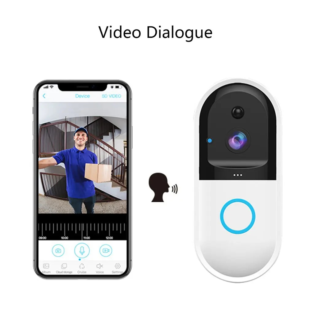 Doorbell Intelligent Video Doorbell Wifi Remote Video Surveillance Two-Way Intercom Night Vision Long Standby Wifi720P B50