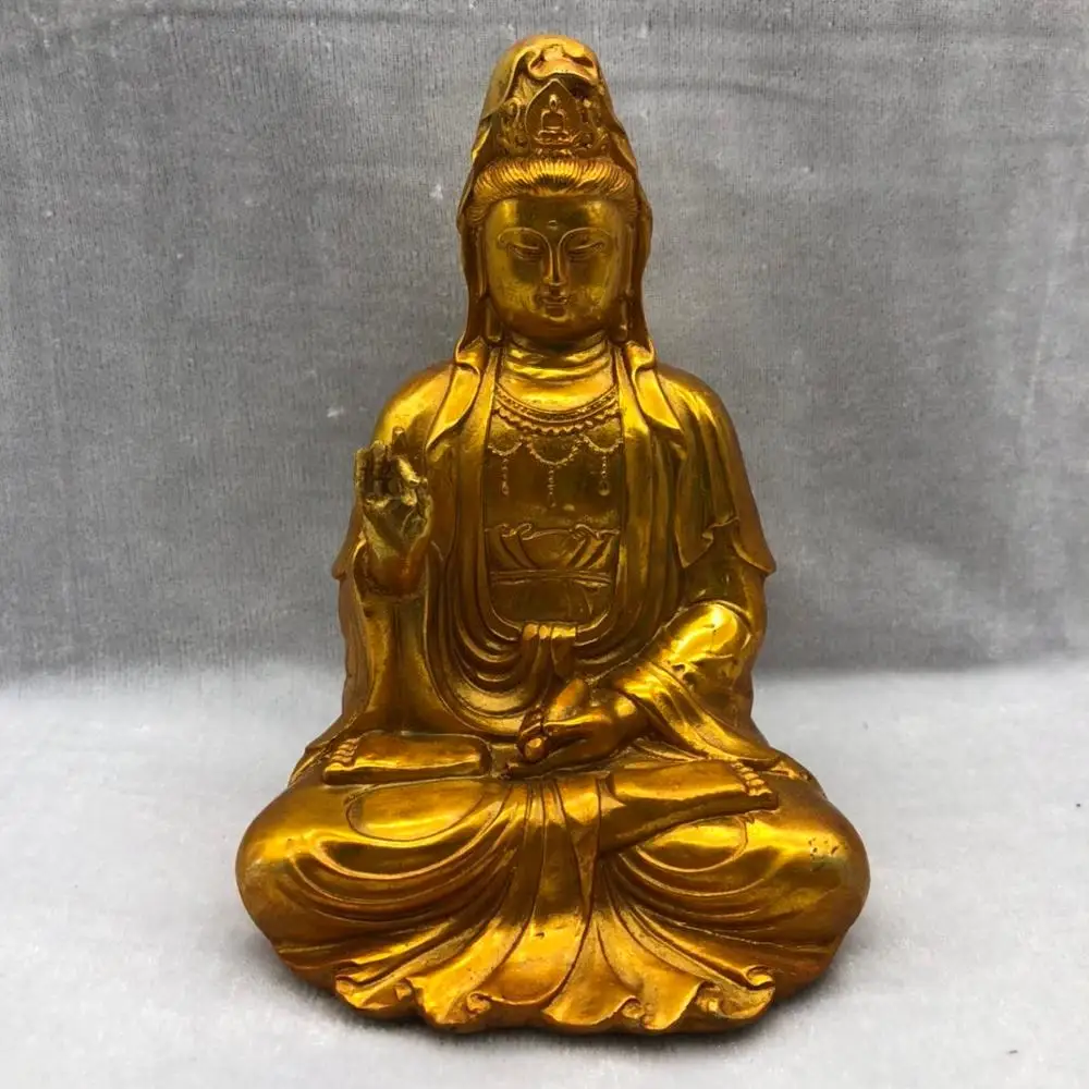 

Изысканное Латунное позолоченное украшение для дома Guanyin