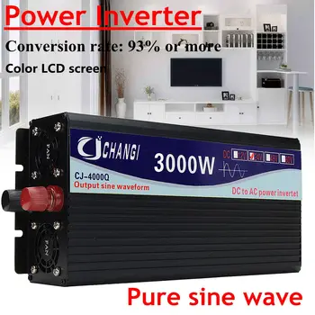

Intelligent Screen Pure Sine Wave Power Inverter 12V/24V To 220V 3000W/4000W/5000W/6000W Converter Adapter LCD Screen