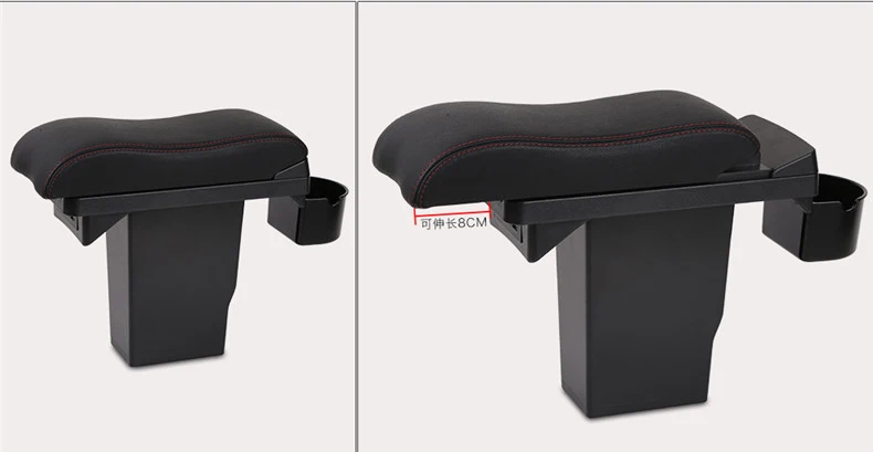 Для peugeot 2008 подлокотник коробка+ 3USB черный кожаный центр ящик для хранения модификации
