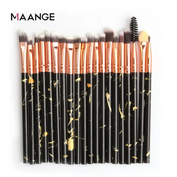

MAANGE 20 Pcs Marble Makeup Brush Set Powder Eyeshadow Blending Eyebrow Make Up Brushes Synthetic Hair Beauty Eye Makeup Tools