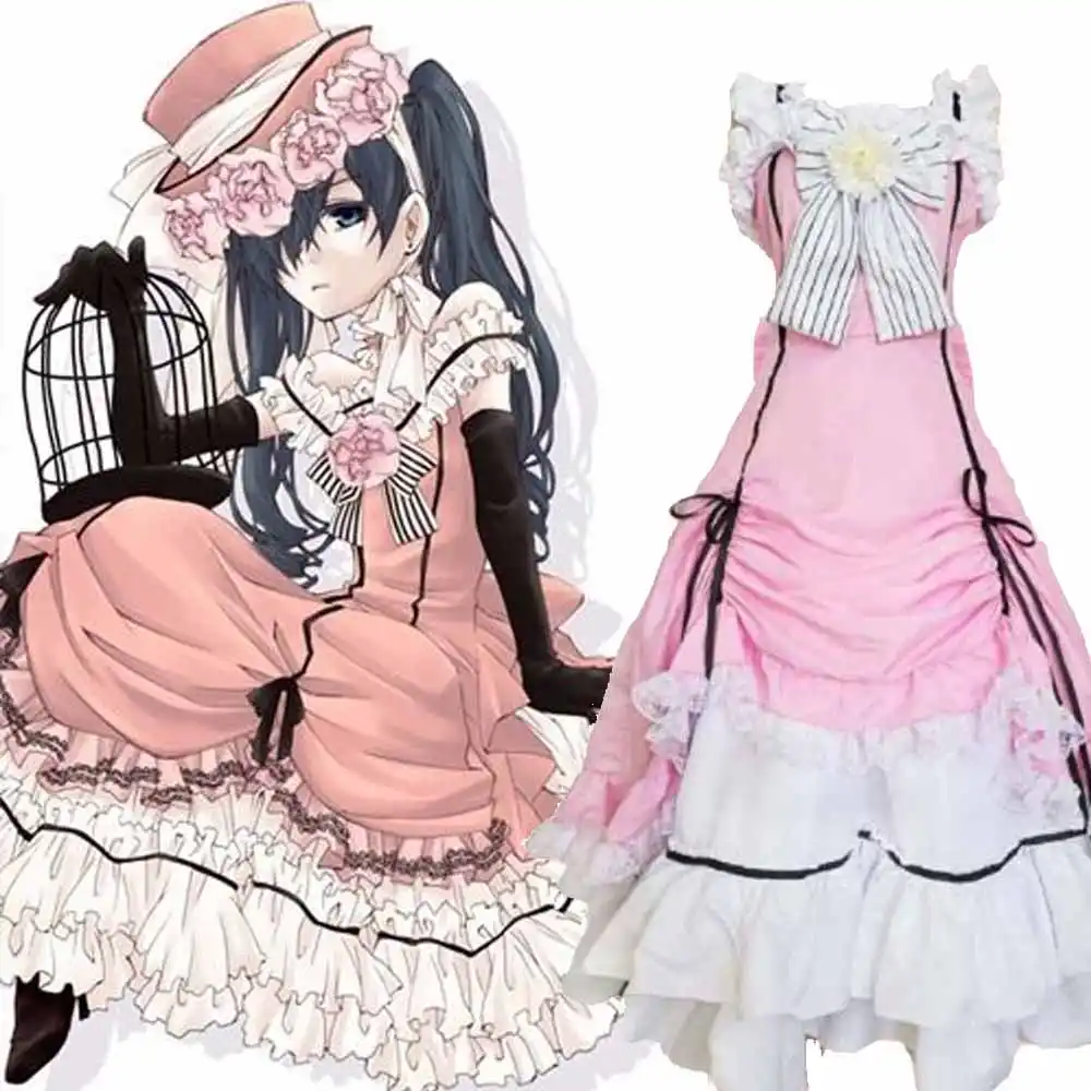 New Kuroshitsuji Black Butler Ciel Lolita Gown Ball Cosplay