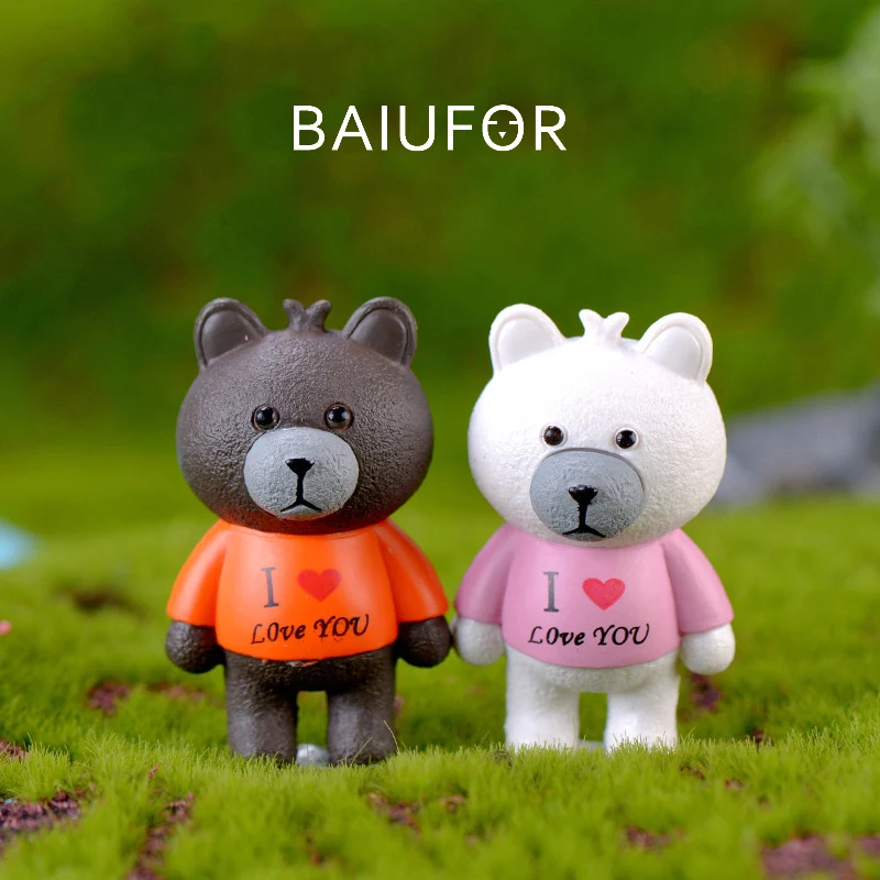 BAIUFOR миниатюрные &quotLove you&quot пара медведей сказочные садовые DIY фигурки террариума