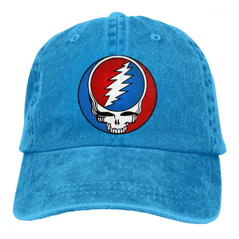 Grateful Dead Casquette черные унисекс Мужские Женские джинсовые бейсболка с ремешком кепки Регулируемая шляпа для гольфа папа