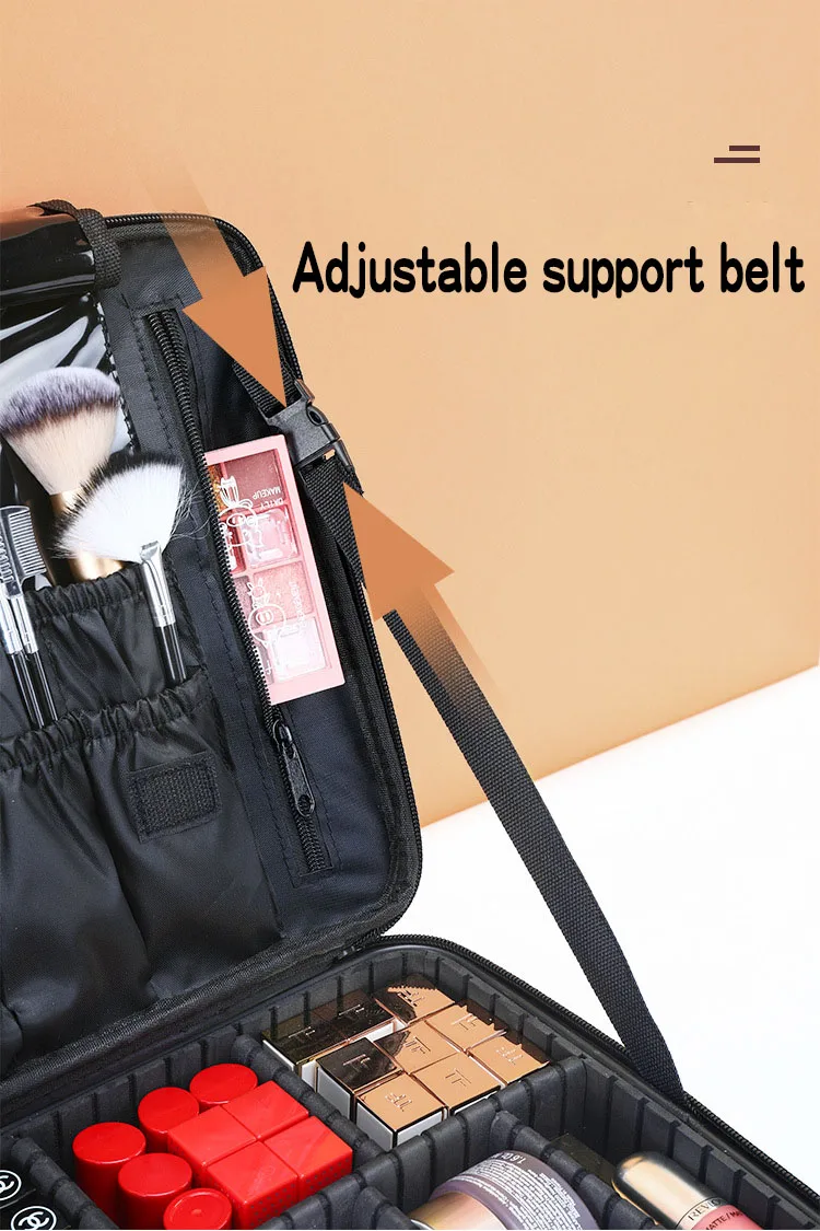 New Professional Makeup Organizer Cosmetic Case Bag Large Capacity Storage Case Multilayer Suitcase