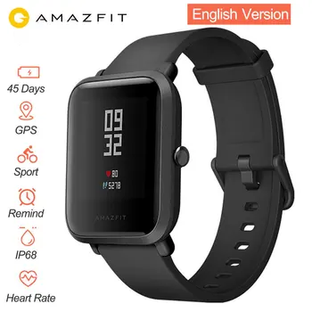 

English Version Smart Watch Amazfit Bip Huami Mi Pace Lite IP68 GPS Gloness Smartwatch Heart Rate 45 Days Standby