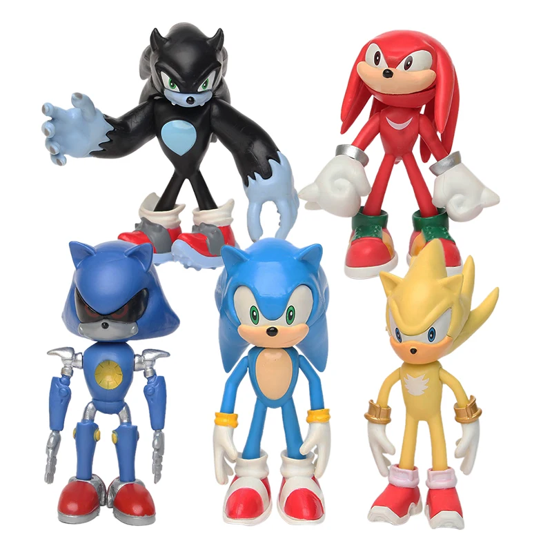 

12CM 6Pcs/Set Sonic Figures Toy Pvc Toy Sonic Shadow Tails Characters Figure Toys Collectible Model Doll Toys Gift For Children