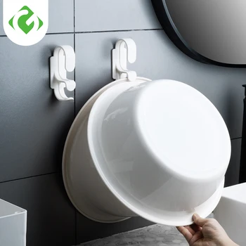 

1PC Multifunction Kitchen Bathroom Rack Basin Storage Rack Sucker Washbasin Holder Hook Bathroom Seamless Tracery Hook GUANYAO