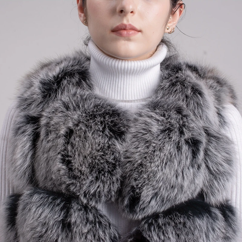 Женский зимний жилет из натурального Лисьего меха 70 см|real fox fur gilet|real foxnatural |