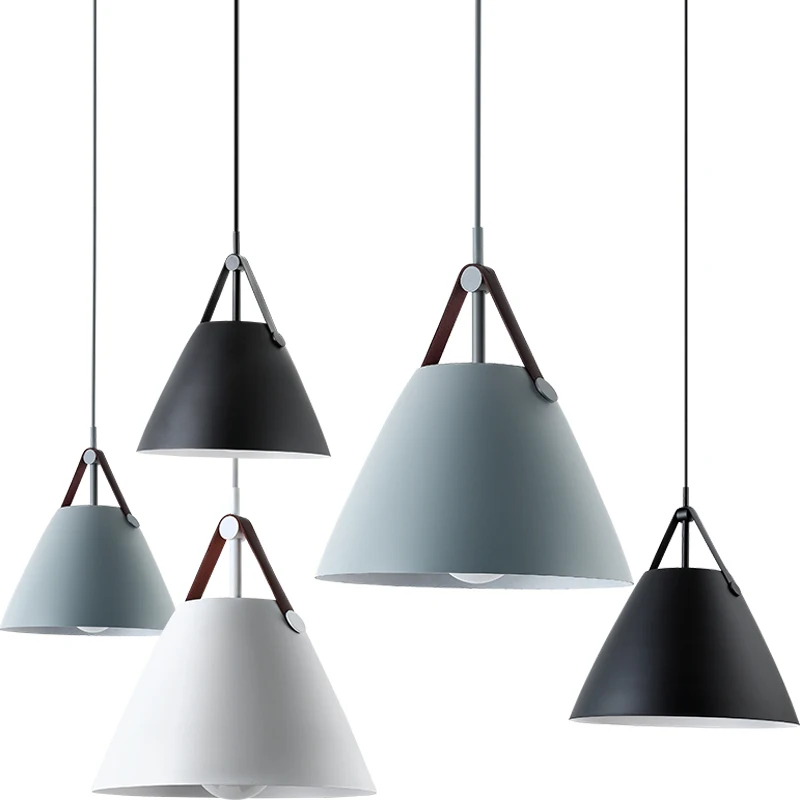 

Nordic Modern Led Pendant Lights Black Gray Master Bedroom Hanging Lights Danish Designer Fixtures For Kitchen Dining Room