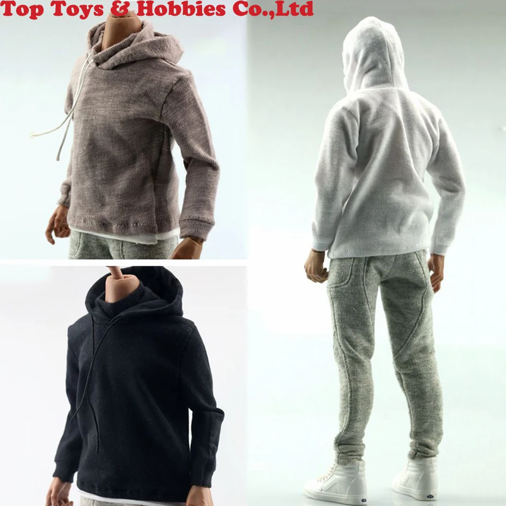 

1/6 Scale Gray Hoodie Sweatshirt Fake two-piece sweater Clothes Accessory For 12 inches Male Action Figure Body