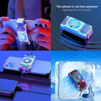

2020 Portable Cooling Fan Game Mobile Phone Cooler Game Heatsink Audio Aux Radiator Stand For IPhone/S-amsung/Xi-aomi
