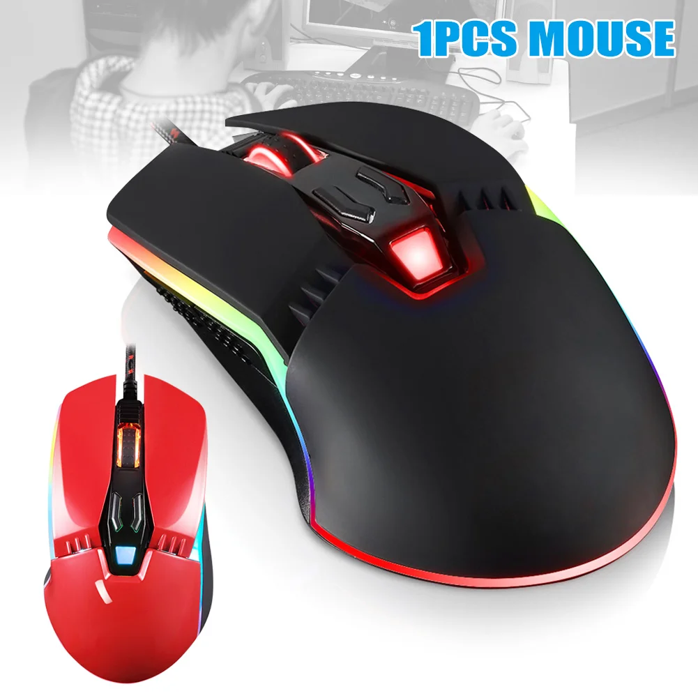 

Wired Gaming Mouse 4000 DPI 4-Speed DPI Adjustment RGB Backlight for Laptop PC GT66