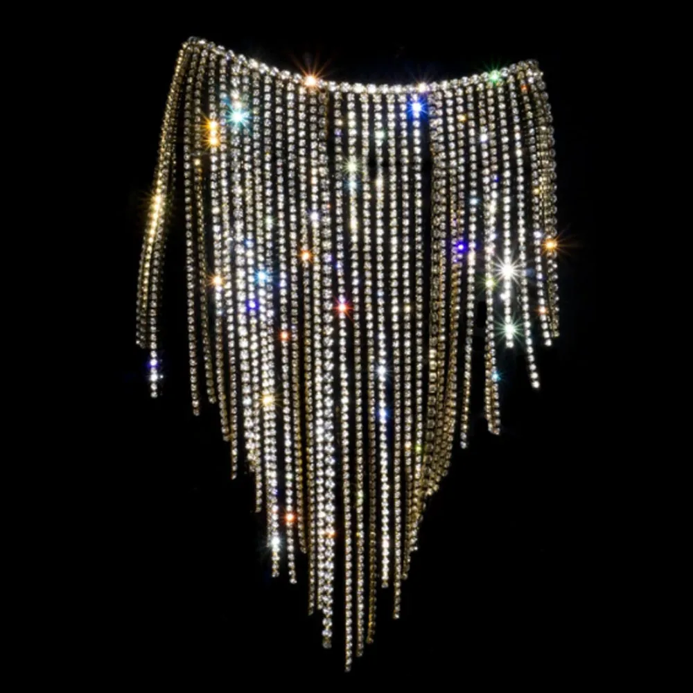 Waist chain Stonefans Сексуальная кисточка цепочка для тела со стразами жгут для женщин Statment Блестящий Кристалл нижнее белье ювелирные изделия бикини бюстгальтер Талия цепь - Окраска металла: Waist chain