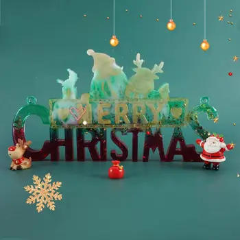 

Merry Christmas Pendant Silicone Mould Diy Soap Resin Mold Santa Claus Ornament Home Decoration New Year Gift