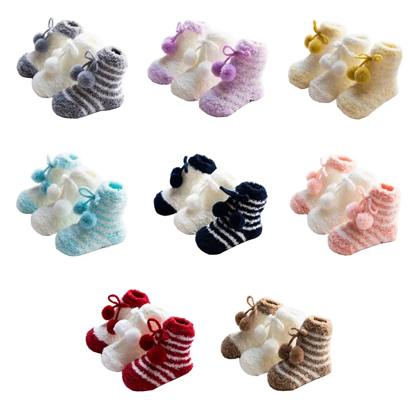 Chaussettes chaudes pour bébés, épaisses et antidérapantes, pour enfants, nouvelle collection