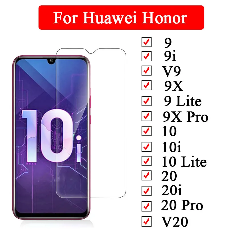 Защитное стекло для huawei honor 10 lite 10i 20i 20 pro i v v20 9 v9 9i 9x huway huawie hono защита для экрана verre