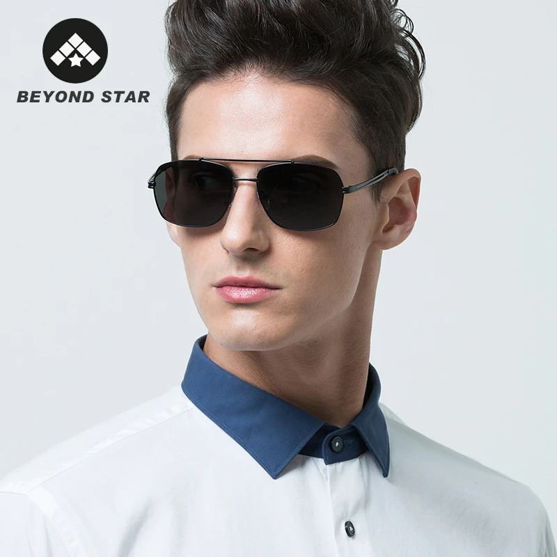 BEYONDSTAR High Quality Polarized Men Sunglasses UV400 Anti-Reflective Square 2021 Aviation Style Eyewear AR1904 | Аксессуары для