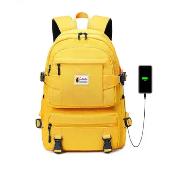 fashion yellow backpack children school bags for teenager girls waterproof oxford large school backpack for teenagers schoolbag 1