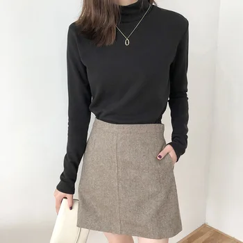 

2019 Ms. Thin Thin Warm Bottoming Shirt Slim Long Sleeve Sweatshirt gray