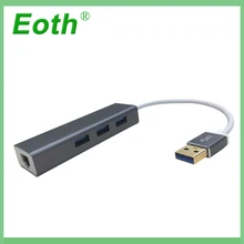 Сетевой адаптер USB 3,1 type-C Thunderbolt 3 для RJ45 1000 Gigabit Ethernet LAN с 3-портовым USB3.0 концентратором для Windows