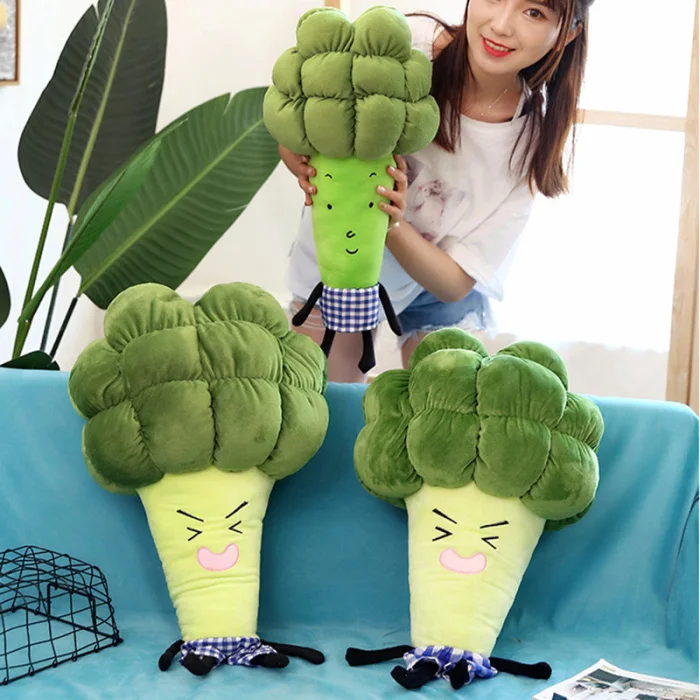 Cute Multi-functional Pillow Vegetable Broccoli Plush Toys Soft Comfortable Pillows FJ88