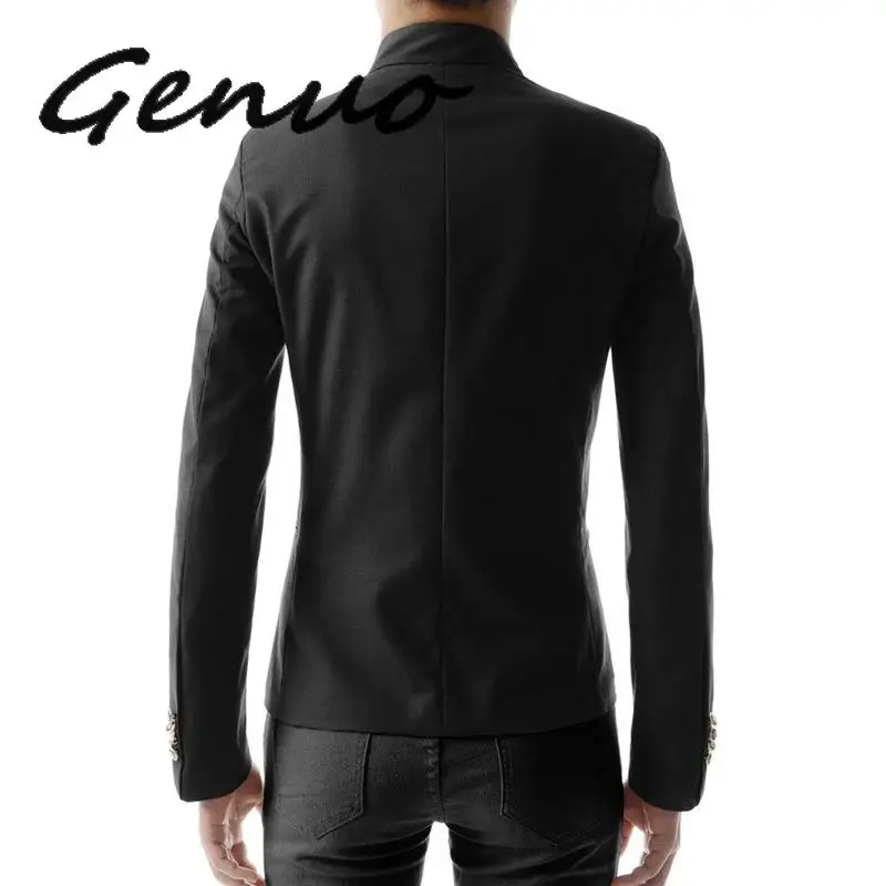 Men Double Breasted Casual Blazer Black White Red Slim Fit Suit Jacket Nightclub DJ Singer Punk Stage Costume Wedding Blazer