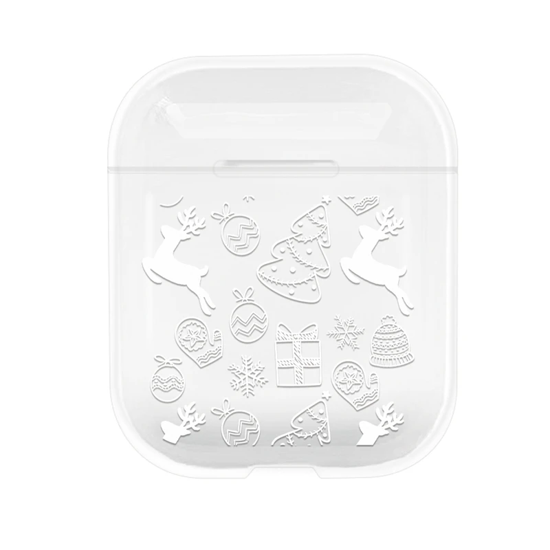 07 Чехлы для AirPods прозрачные наушники Жесткий ПК чехол для Apple Air Pods 1 2-я зарядная коробка кристальная крышка Рождественский подарок - Цвет: 07