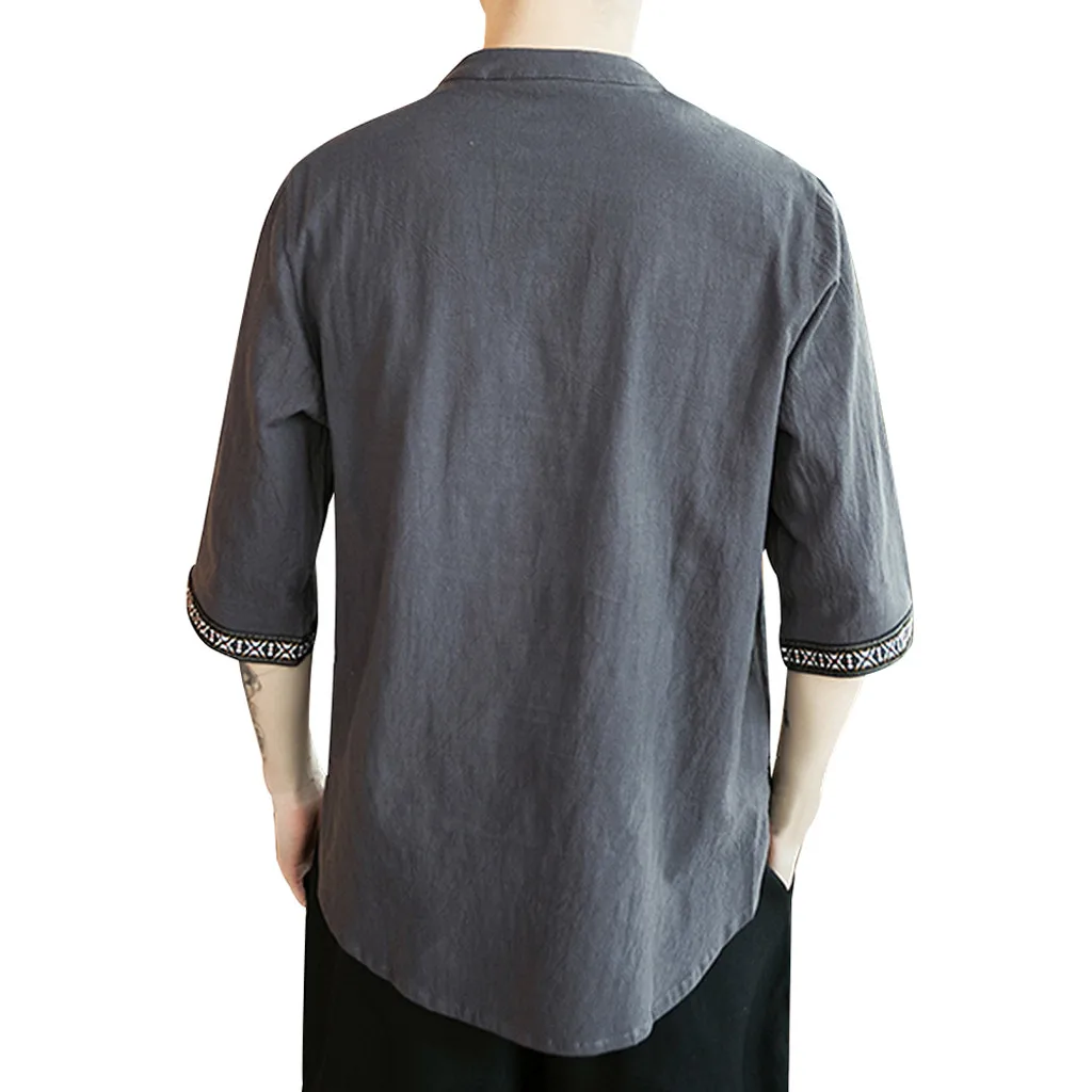 Рубашка camisa masculina мужская рубашка мужские рубашки chemise homme уличная одежда белье чистых тонов рукав три четверти рубашка Z4