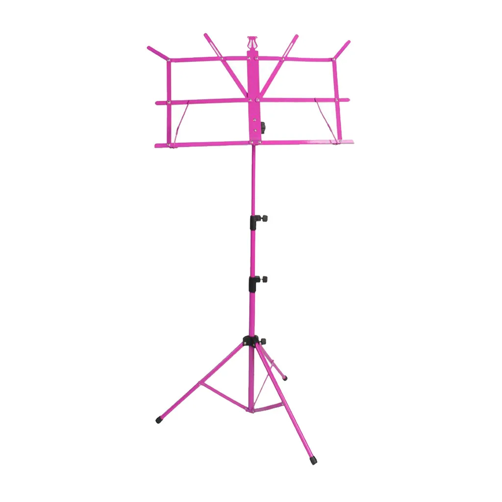High Quality Metal Folding Sheet Music Stand Holder Tripod Foldable - Цвет: Rosy