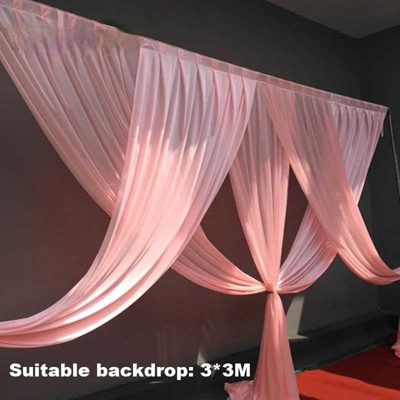 

Luxury pink wedding backdrop curtain swags for 3*3M background event party curtain swags only Customized Color