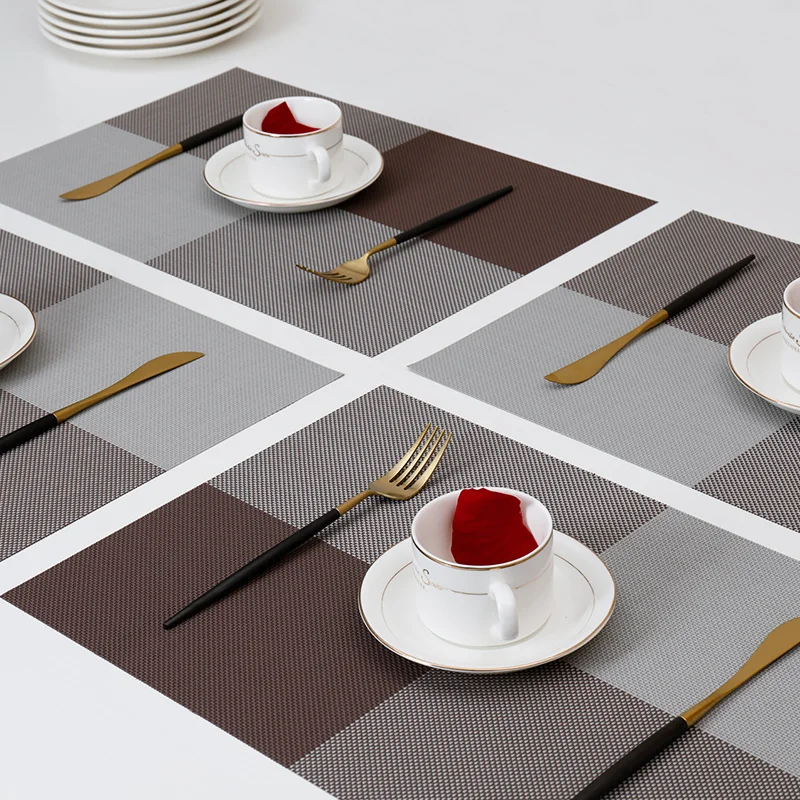 Quality Placemats For Dining Table Home Woven Vinyl Washable Table Place Mats Durable Heat Resistant Table Mats Pack Of 4pcs Mats Pads Aliexpress