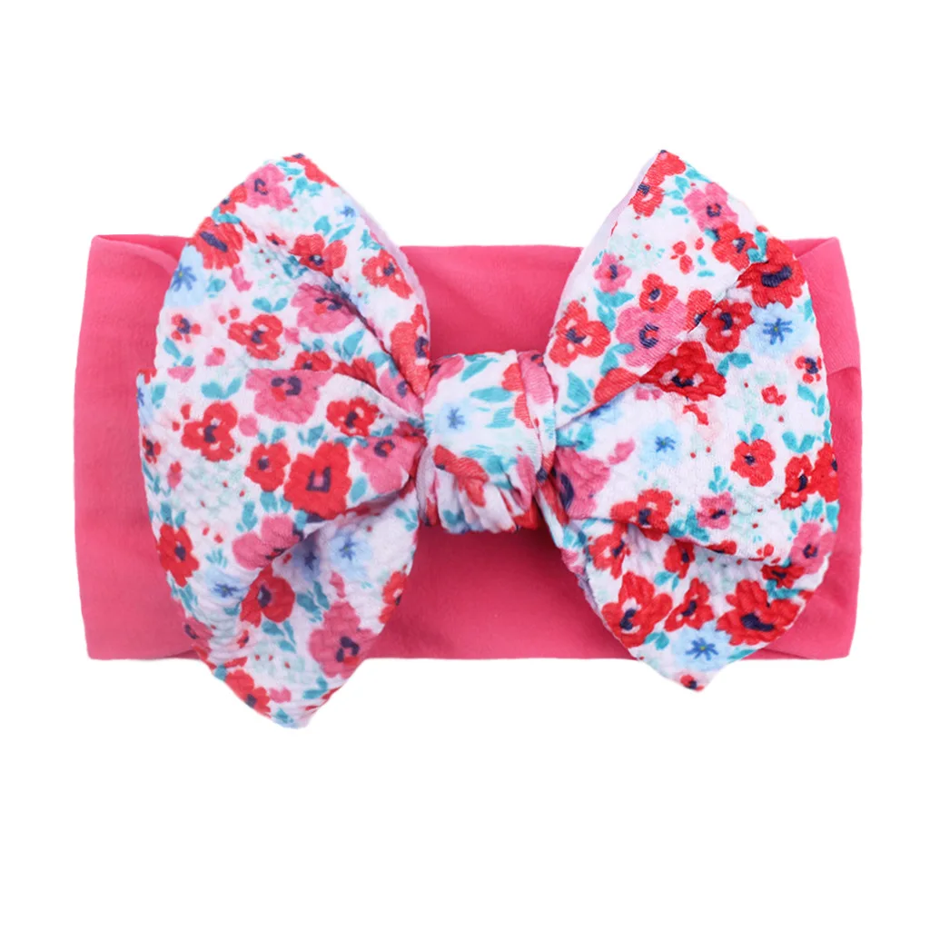 baby accessories carry bag	 Children's printed big bow nylon headband, soft stretch hair accessories, baby headgear, baby European and American printed head best baby accessories of year