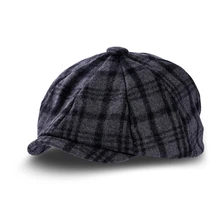 Male Winter Felt Ivy Caps Women Restore Plaid Wool Flat Caps Men Large Size Beret Hats 56-59cm 59-62cm