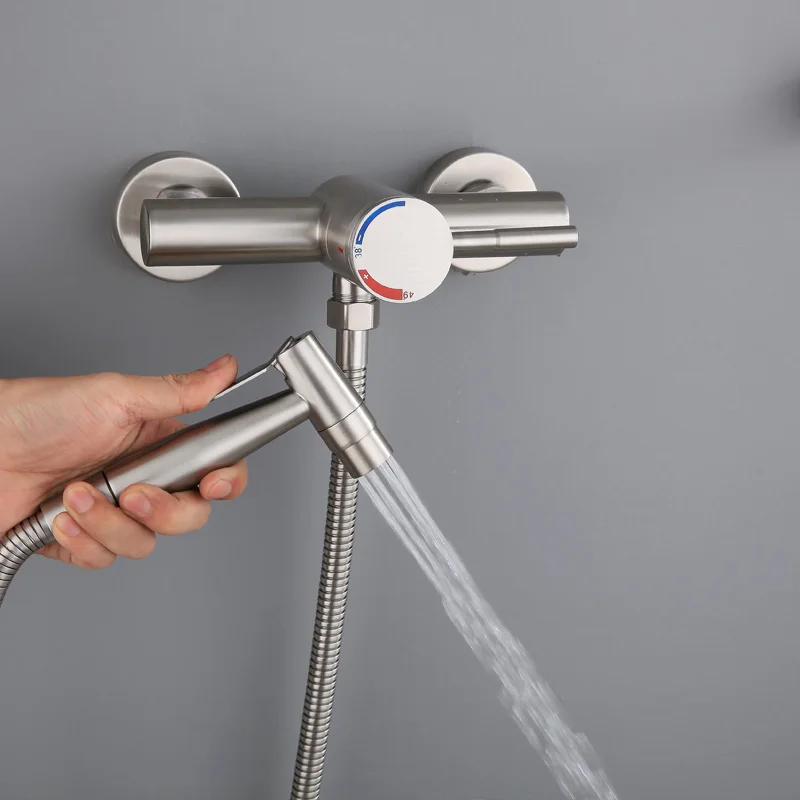 

Delicate and compact 304 stainless steel constant temperature shower spray gun suit shower shower top spray faucet